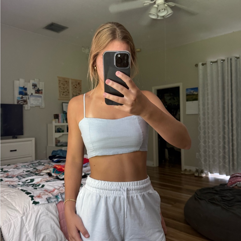 Brandy Melville Light Blue Cropped Tank